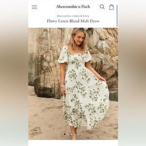 Abercrombie and fitch flowy linen midi dress. Size small